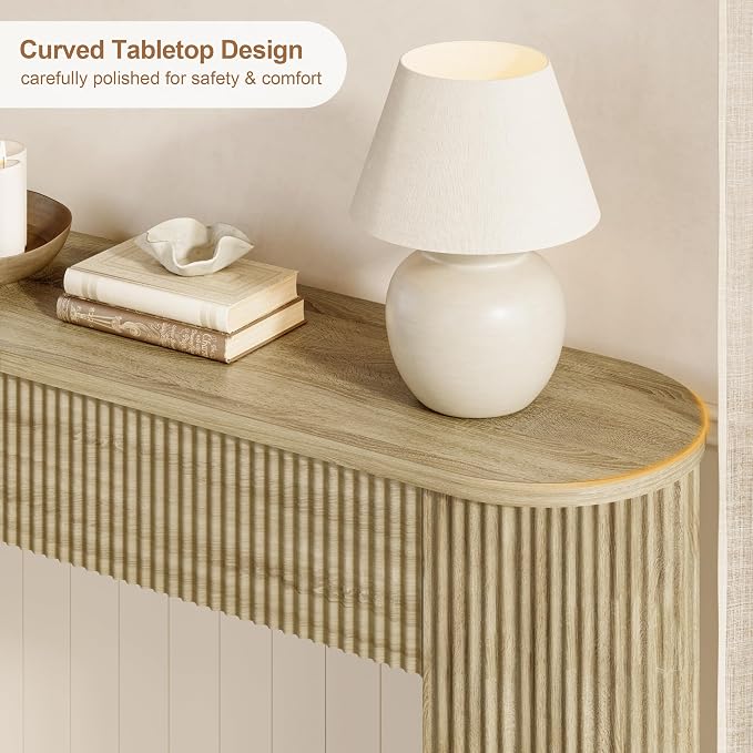 MECHYIN 47" Console Table, Fluted Sofa Table - Image 4