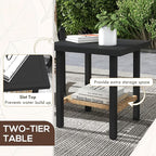 Outsunny 3 Pieces Rocking Wicker Outdoor Bistro Set, Rattan Patio Furniture Set - Image 3