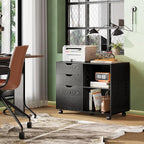DEVAISE 3-Drawer Wood File Cabinet, Mobile Lateral Filing Cabinet, Printer Stand - Image 2