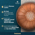 Marrakesh Gallery Genuine Leather Round Pouf Unstuffed - Image 4