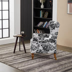 Upholster Accent Armchair & Side Table 2-Piece Set, Chenille Vintage Style - Image 9