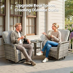 Outdoor Swivel Rocker Patio Chairs, 3 Piece Patio Furniture Set - Image 9