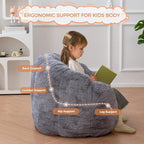 MAXYOYO Kids Bean Bag Chair, Floral Shaped Bean Bag Sofa, Plush Faux Fur - Image 4