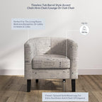 BELLEZE Accent Barrel Chair Set of 2, Linen Round Chair Club Tub Sofa Corner - Image 4