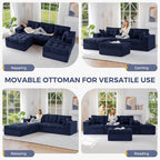 MAXYOYO 104" U Shaped Modular Sectional Sofa - Image 4