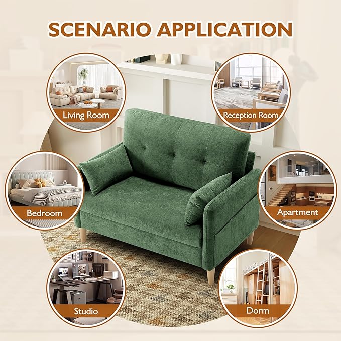 Urhanherry 47" Small Sofa Couch - Image 6