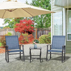 Vongrasig 3 Piece Outdoor Rocking Bistro Set, Textilene Fabric Small Patio - Image 9
