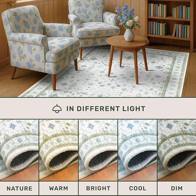 Oushak Area Rug for Bedroom 5x7 - Image 9