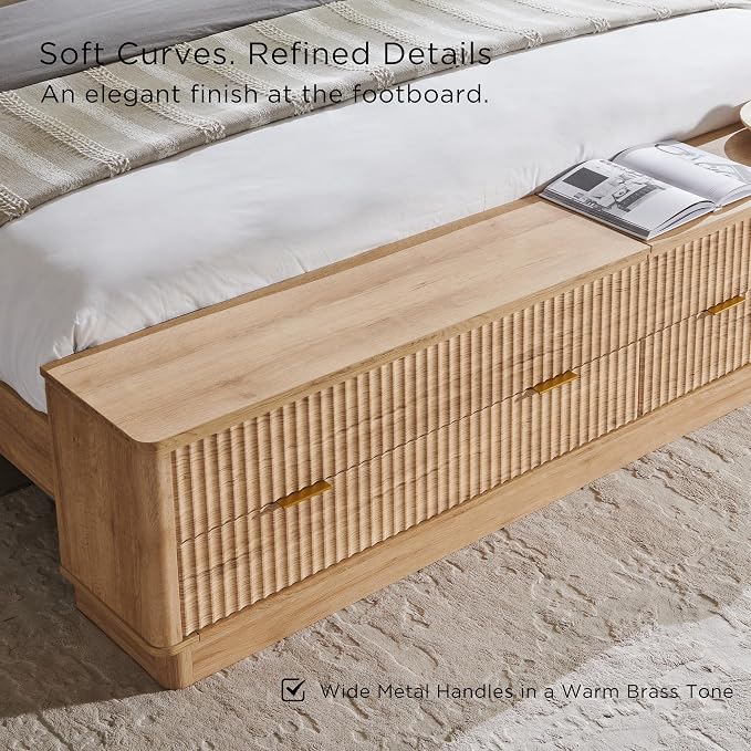 T4TREAM Fluted King Size Bed Frame - Image 6