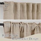 RYB HOME Linen Semi Sheer Curtains 63 inch Length - Image 3