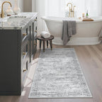 Soalmost 2x4 Washable Rugs for Kitchen, Small Area Rug Grey | Non-Slip Vintage - Image 4