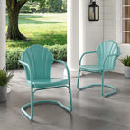 Crosley Furniture Tulip 2-Piece Outdoor Chair Set, Retro Metal Patio Chairs - Image 7