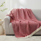 Snuggle Sac Christmas Red Blanket Twin Size, Ultra Soft Warm Fuzzy Knit Blanket - Image 2