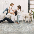 6x9 Washable Area Rugs for Living Room, Dining Room- Retro Taupe | Ultra Soft - Image 4