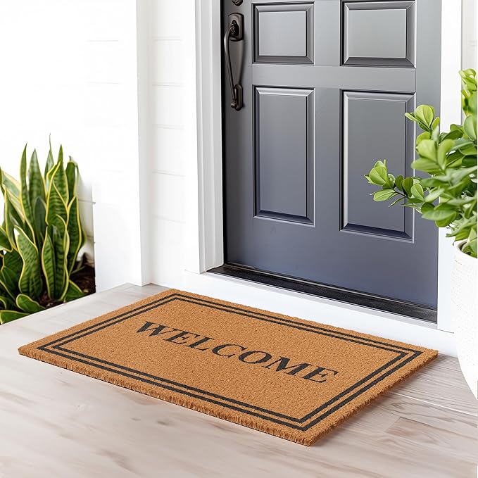 Barnyard Designs Natural Coco Coir Non-Slip Doormat | Heavy-Duty Welcome Mat - Image 2