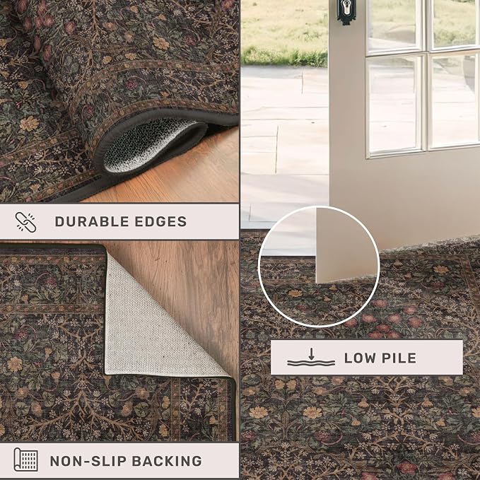Vintage 7x9 Brown Rug for Living Room - Image 5