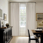 Pinch Pleated 100% Blackout Thick Linen Curtains 84 Inch Long Natural | Thick - Image 9