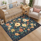 DUKINO 4x5 Area Rug for Entryway, Floral Washable Rug Non Slip, Lightweight - Image 3