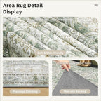 Soalmost 3x5 Rugs, Small Washable Kitchen Entryway Area Rug Green/Brown | - Image 6