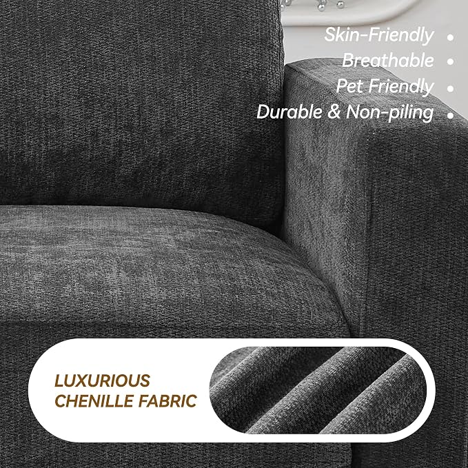 110.6" L Shaped Sectional Sofa, Modular Cloud Deep Seat Couch - Image 7