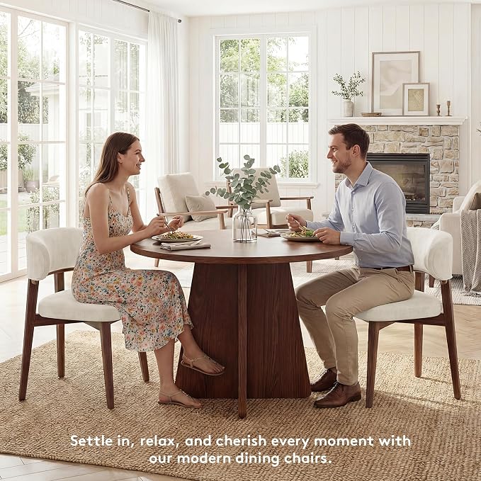 Dining Chairs Set of 2, Modern Upholstered Dining Chairs, Wooden Kitchen Chairs - Image 3