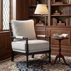 DUHOME Linen Fabric Spindle Accent Chair - Image 3
