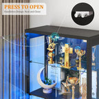 FREDEES Display Cabinet with Glass Doors, Tall Bookcase with 3 Color Lights and - Image 3