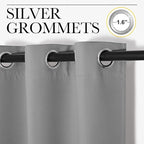 NICETOWN Silver Grey Thermal Insulated Grommet Blackout Curtains, Kids Window - Image 2