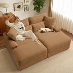 SUNWAVE 74" W Double Chaise Lounge Chair Indoor, Oversized Loveseat - Image 3