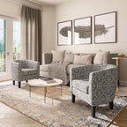 BELLEZE Accent Barrel Chair, Linen Round Chair Club Tub Sofa Corner Chair - Image 6