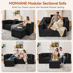 MONVANE 103'' Modular Sectional Sofa, Cloud Sectional Couch - Image 3