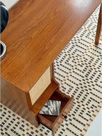 Vintage Style Desk with Storage Space and Drawer, Mid-Century Modern - Image 4