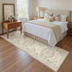 Madane Hallway Runner Rug 2x8 Washable Kitchen Rugs Non-Slip, Ivory/Brown | - Image 4