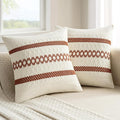 MIULEE Set of 2 Fall Rust Decorative Pillow Covers 18x18 | Farmhouse Boho Couch by MIULEE