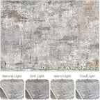 LOONGRUG Area Rug 5x7 Washable Neutral Modern Living Room Rugs Grey Rust | - Image 9