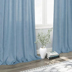 Blue Extra Long Curtain 102 inches Long 2 Panels Set - Image 6