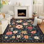 DUKINO 5x7 Area Rugs, Floral Washable Rug by DUKINO