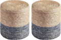 Wimarsbon Round Pouf Ottomans, Handwoven Natural Water Hyacinth Seagrass Pouffe by Wimarsbon