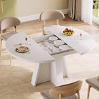 iPormis 43.3in-59in Extendable Round Dining Table - Image 4
