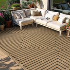 Lahome Tan Rug for Living Room, Geometric 8x10 Washable Nature Easy Jute Rug | by Lahome
