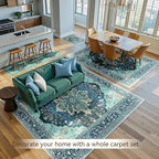 RELEANY Washable Area Rug, Large 10'x14', Teal | Non-Slip, Water Repellent - Image 4
