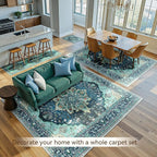 RELEANY Washable Area Rug, Teal | Non-Slip, Water Repellent, Pet Friendly - Image 4
