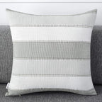 AmHoo Pack of 2 Farmhouse Stripe Check Throw Pillow Covers Set Case Cotton - Image 2