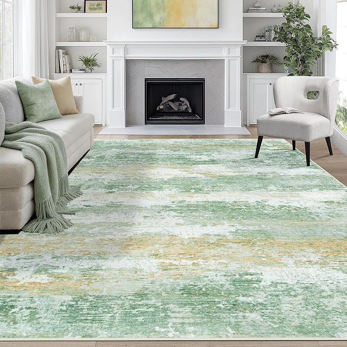 Aelenmu 8x10 Area Rugs for Living Room Washable Bedroom Dining Room Green | - Image 9