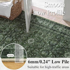 Schweek 8x10 Washable Area Rugs Vintage Non Slip Carpet - Image 4