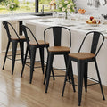 Andeworld Metal Bar Stools Set of 4, 30 inch Bar Height Barstools by Andeworld