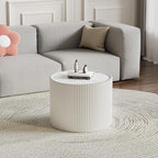 Round Marble End Table, 17.72" White Small Side Table - Image 4