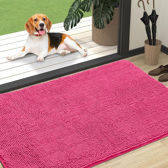 OLANLY Dog Door Mat for Muddy Paws 47x32, Super Absorbent Chenille Mud Mat | by OLANLY