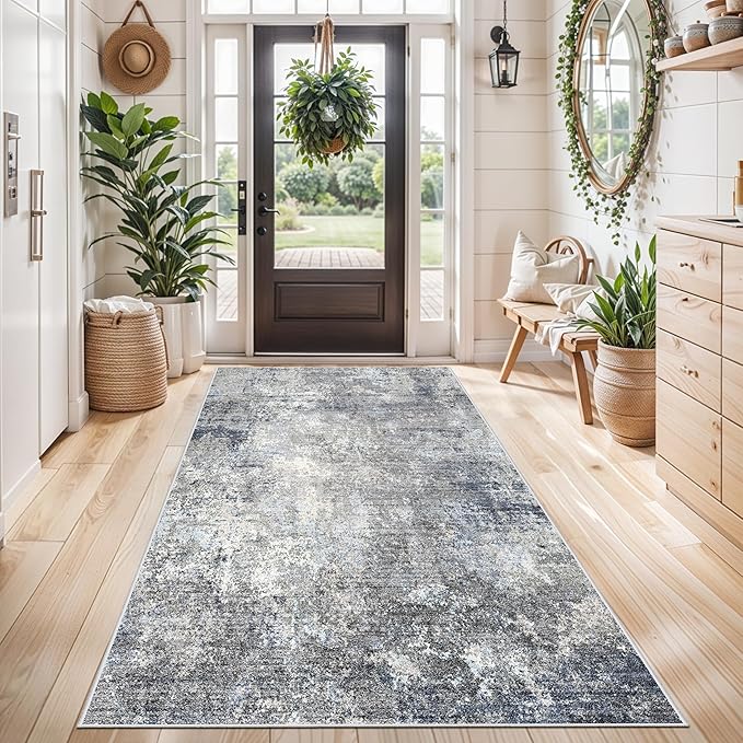 4x5 Washable Entryway Rug – Non-Slip Modern Abstract Indoor Area Rug - Image 3