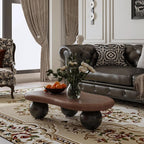 40” Cloud Coffee Table with 3 Ball Legs, Modern Irregular Center Table - Image 3